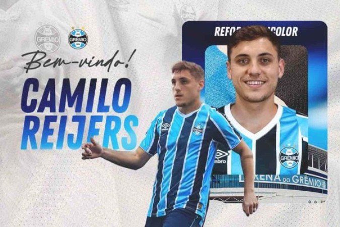 Camilo foi anunciado depois de ter seu contrato divulgado no BID - (crédito: Foto: Divulgação/Grêmio) Camilo foi anunciado depois de ter seu contrato divulgado no BID - (crédito: Foto: Divulgação/Grêmio)