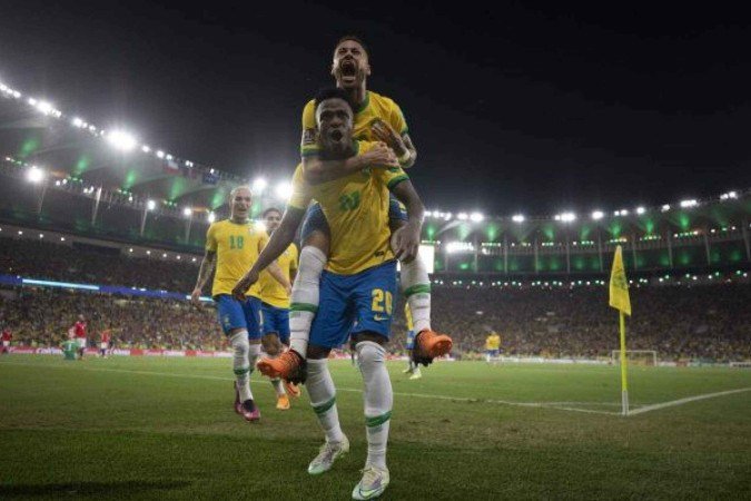 Vini Jr e Neymar pela Seleção Brasileira - (crédito: Lucas Figueiredo / CBF) Vini Jr e Neymar pela Seleção Brasileira - (crédito: Lucas Figueiredo / CBF)
