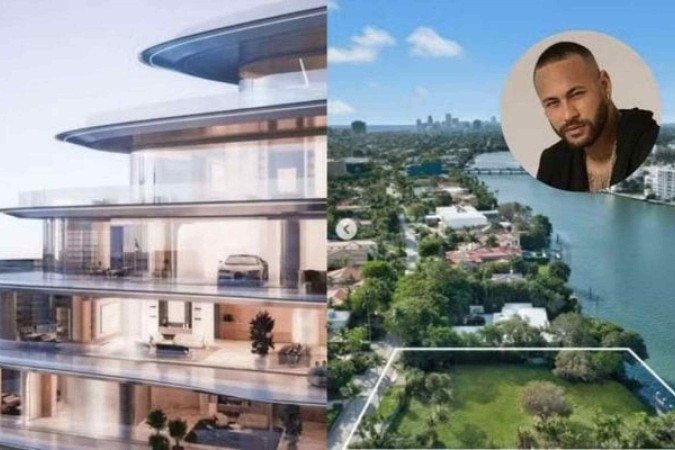 Neymar comprou três mansões em Santos em seu retorno ao Brasil e aumentou coleção de imóveis de luxo para cinco -  (crédito: Foto: Divulgação/Binghatti/Instagram)
