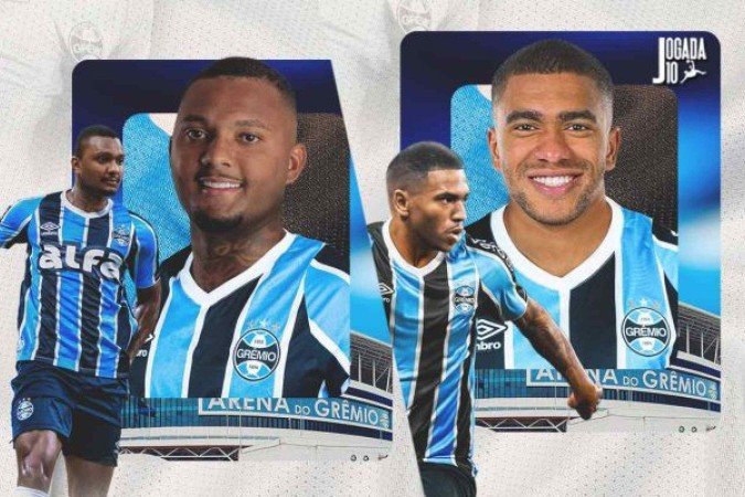 Luan Cândido e Lucas Esteves são oficializados pelo Grêmio - (crédito: Foto: Divulgação/Grêmio) Luan Cândido e Lucas Esteves são oficializados pelo Grêmio - (crédito: Foto: Divulgação/Grêmio)