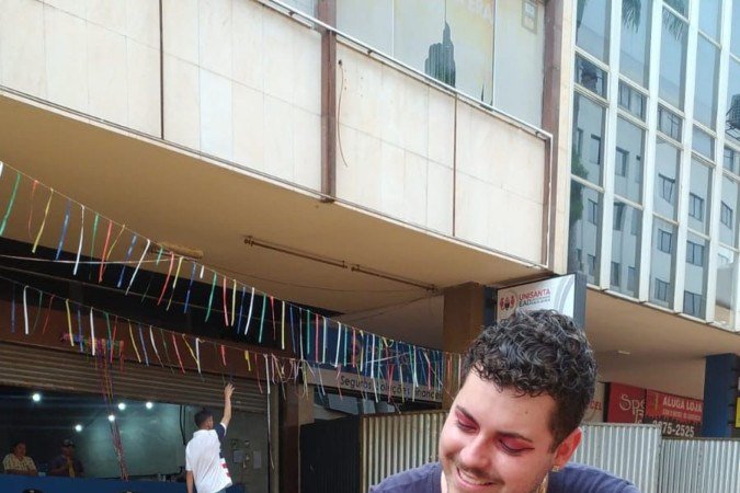 Joao Victor Carneiro três dias antes de ser furtado no bloquinho de carnaval. 