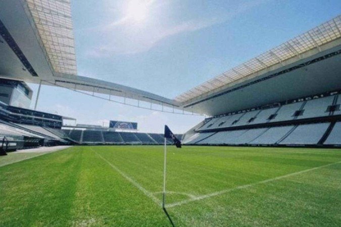 Gramado da Neo Química Arena, estádio do Corinthians - (crédito: Foto: Carlos Fernando/Neo Qui?mica Arena/Corinthians) Gramado da Neo Química Arena, estádio do Corinthians - (crédito: Foto: Carlos Fernando/Neo Qui?mica Arena/Corinthians)