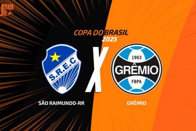 Grêmio enfrenta o São Raimundo pela primeira fase da Copa do Brasil, nesta quarta-feira (19), no estádio Flamarion Vasconcelos - (crédito: Foto: Arte / Jogada10) Grêmio enfrenta o São Raimundo pela primeira fase da Copa do Brasil, nesta quarta-feira (19), no estádio Flamarion Vasconcelos - (crédito: Foto: Arte / Jogada10)