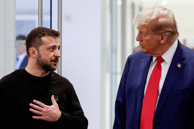 Trump chama Zelensky de 'ditador' após críticas do ucraniano ao encontro dos EUA com a Rússia -  (crédito: BBC Geral)