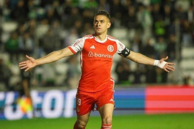 Rafael Borré, atacante do Internacional - (crédito: Foto: Ricardo Duarte) Rafael Borré, atacante do Internacional - (crédito: Foto: Ricardo Duarte)