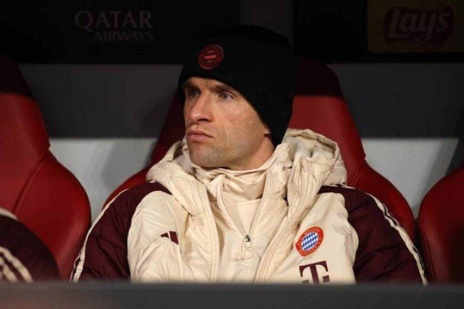 Thomas Müller no banco de reservas - (crédito: Alex Grimm/Getty Images) Thomas Müller no banco de reservas - (crédito: Alex Grimm/Getty Images)