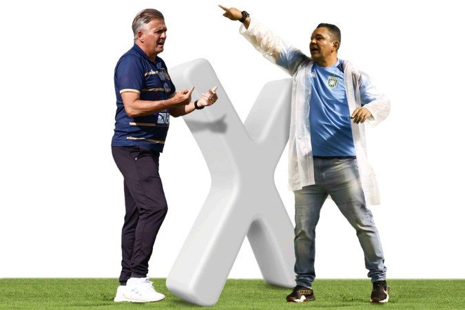 Brasiliense x Gama - (crédito: Arte de Valdo Virgo com fotos de Lucas Bolzan/FFDF) Brasiliense x Gama - (crédito: Arte de Valdo Virgo com fotos de Lucas Bolzan/FFDF)