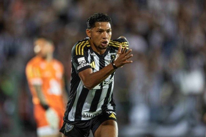 Rony voou em campo e deu muito tabalho à equipe de Tombos - (crédito: Foto: Pedro Souza/Atlético ) Rony voou em campo e deu muito tabalho à equipe de Tombos - (crédito: Foto: Pedro Souza/Atlético )