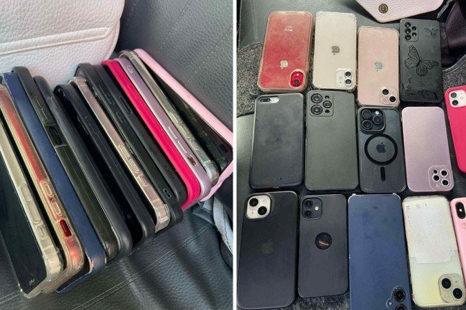 Os celulares serão devolvidos aos donos - (crédito: Divulgação/SSP-SP) Os celulares serão devolvidos aos donos - (crédito: Divulgação/SSP-SP)
