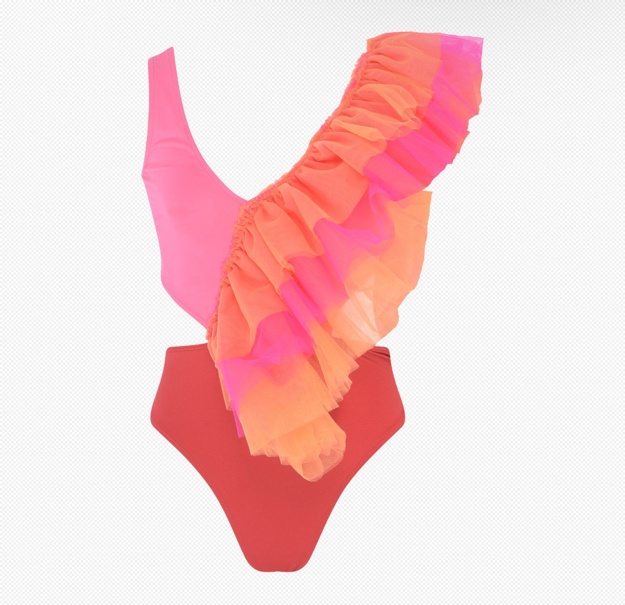 Body feminino com recortes laterais em tule multicor, da Pool (R$ 159,99)