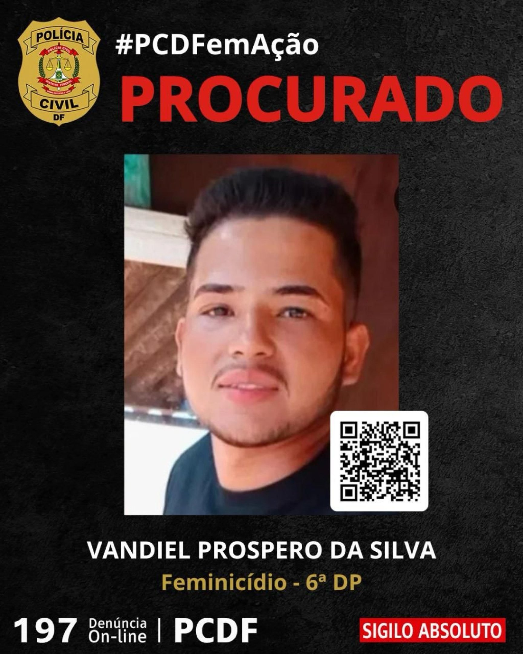 Procure a Delegacia Especializada de Atendimento à Mulher mais próxima. Foto: Vandiel é suspeito de cometer feminicídio contra a ex-companheira grávida