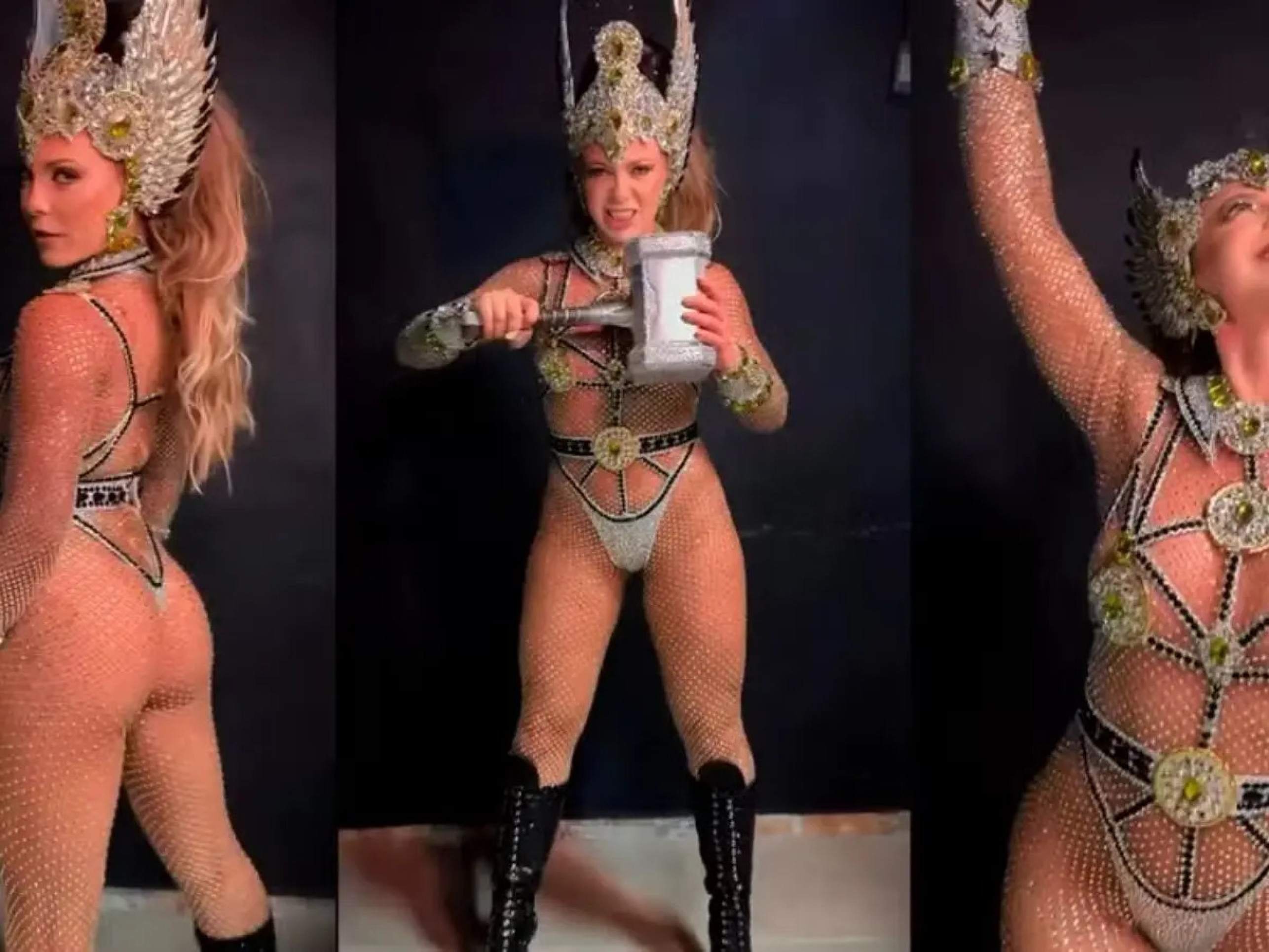 Sheila Mello brilha como musa de bateria em Santos: Sheila Mello brilha como musa de bateria em Santos: