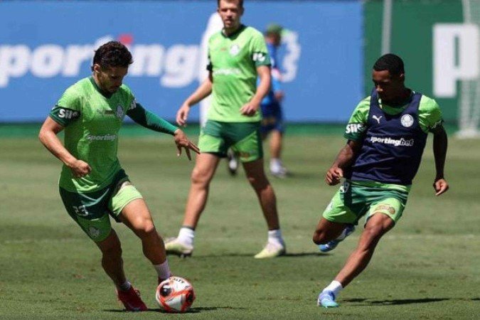 Treino do Palmeiras em preparação para enfrentar o São Bernardo - (crédito: Foto: Cesar Greco/Palmeiras) Treino do Palmeiras em preparação para enfrentar o São Bernardo - (crédito: Foto: Cesar Greco/Palmeiras)