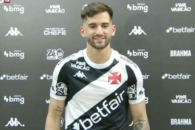Benjamin Garré, novo camisa 15 do Vasco, em sua apresentação - (crédito: Foto: Reprodução / Vasco TV) Benjamin Garré, novo camisa 15 do Vasco, em sua apresentação - (crédito: Foto: Reprodução / Vasco TV)