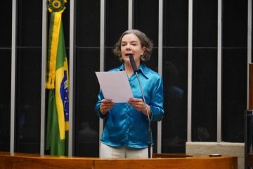 Gleisi Hoffmann no Plenário da Câmara dos Deputados, em 09/03/2022