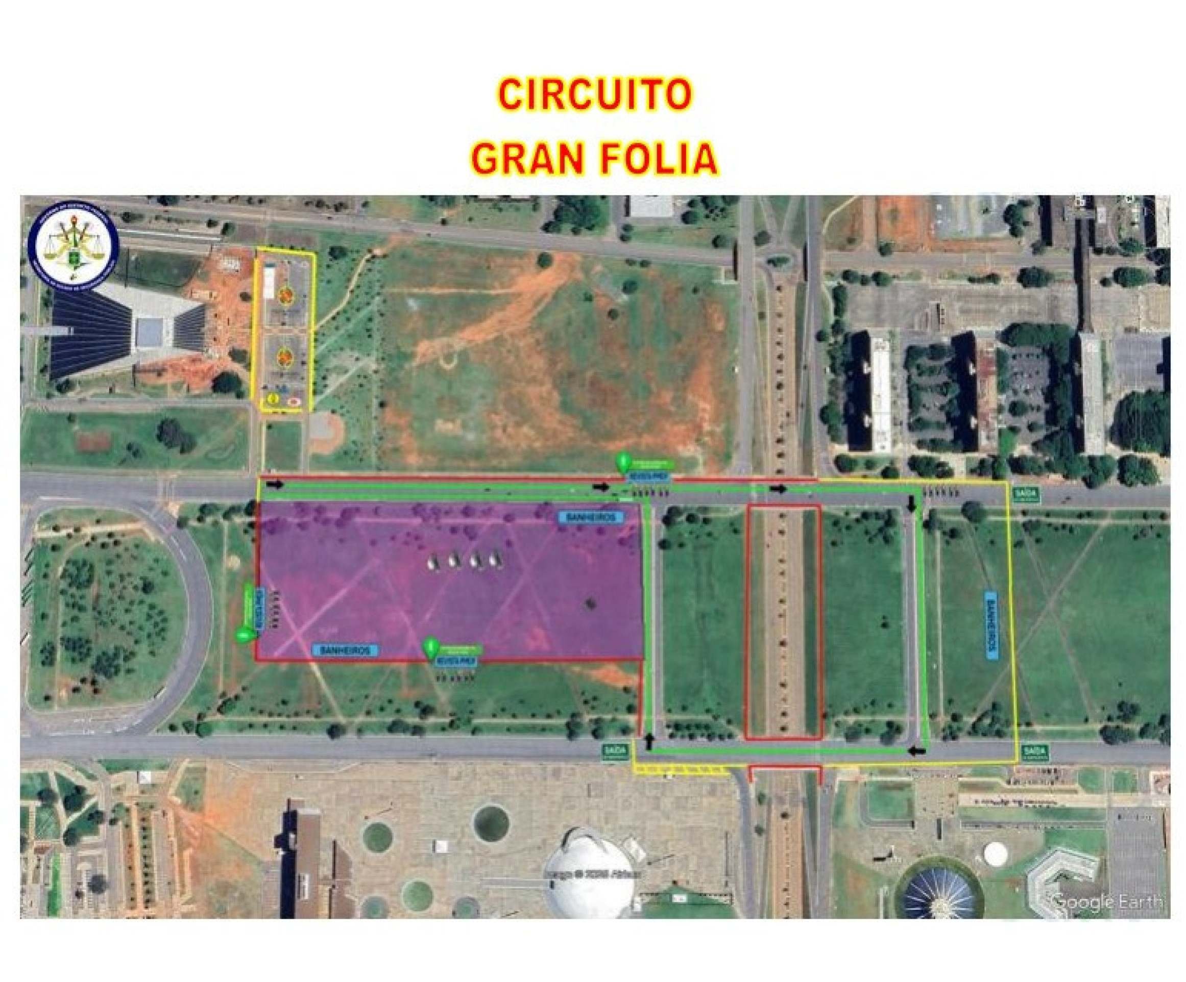 Via S2: o trecho entre o Museu Nacional da República e o cruzamento da Quadra 5 do Setor Comercial Sul permanecerá interditado durante todo o Carnaval