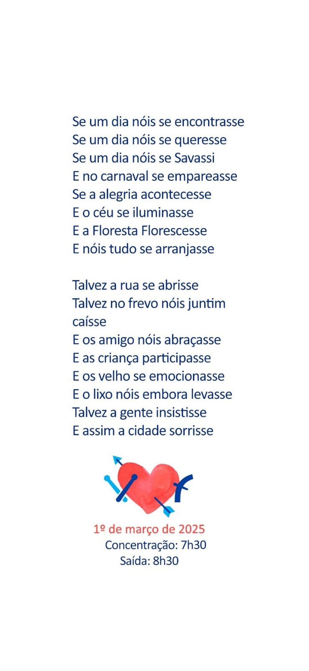 Convite do Vai Quem Fica, com enigma sobre o local da concentração