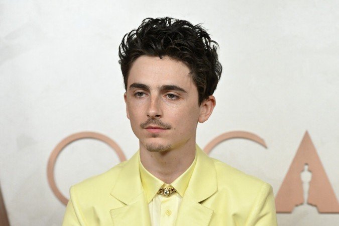 O ator franco-americano Timothee Chalamet participa da 97ª edição do Oscar      