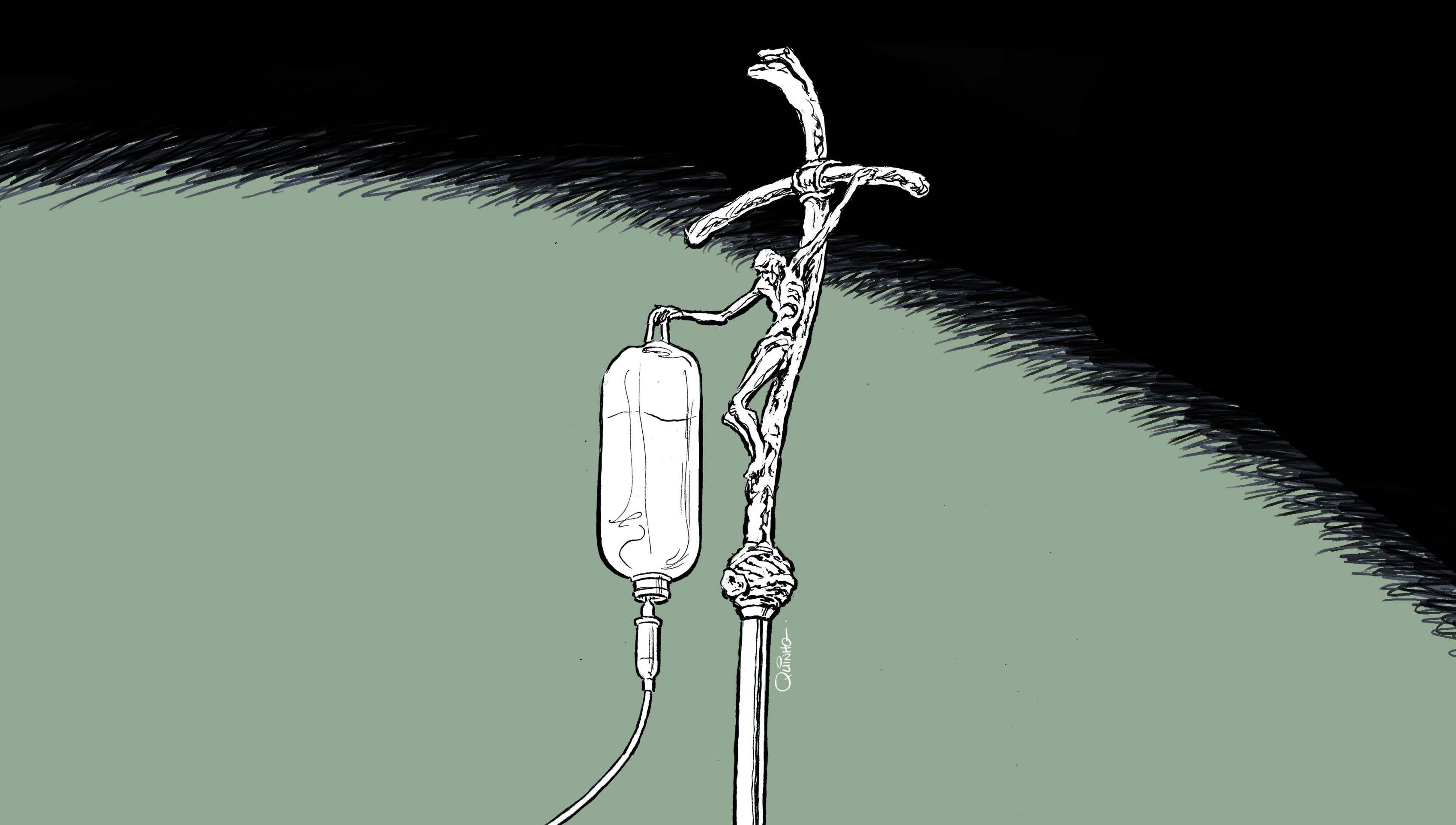 Charge do ilustrador Quinho publicada na terça-feira de carnaval