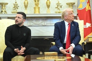 Zelensky apontou que os Estados Unidos deveriam supervisionar o cessar-fogo parcial -  (crédito: SAUL LOEB / AFP)