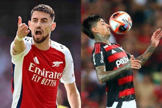 Jorginho e Pulgar podem jogar juntos pelo Flamengo - (crédito: Fotos: Divulgação / Arsenal e Gilvan de Souza / CRF) Jorginho e Pulgar podem jogar juntos pelo Flamengo - (crédito: Fotos: Divulgação / Arsenal e Gilvan de Souza / CRF)
