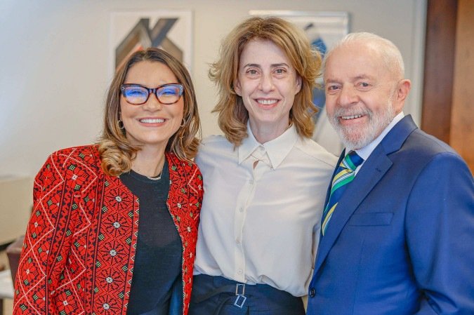 O presidente Lula (dir.) e Janja (esq.) se encontraram com Fernanda Torres, protagonista de Ainda Estou Aqui, em setembro, em Nova York
     -  (crédito: Ricardo Stuckert/Planalto)