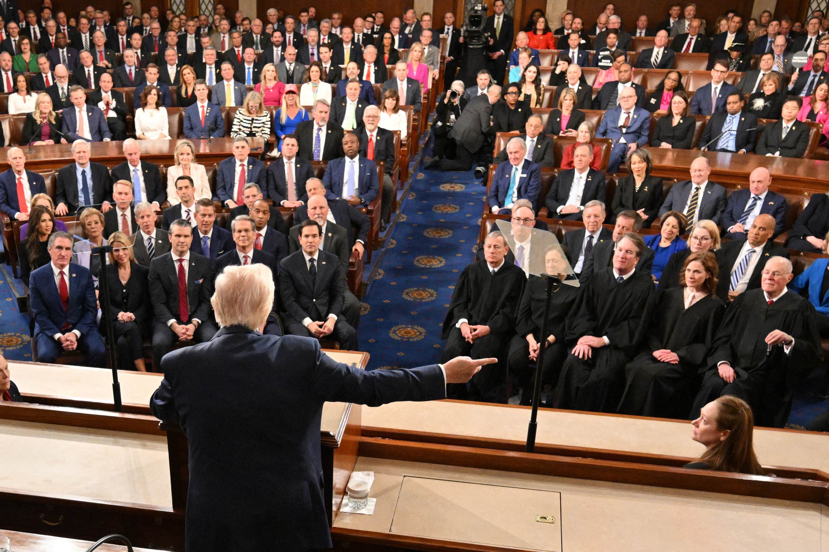 Donald Trump, fez no ínicio de março um discurso com uma hora e quarenta minutos de duração. Em sua fala, o republicano ressaltou as ações que realizou nas primeiras semanas de seu segundo governo