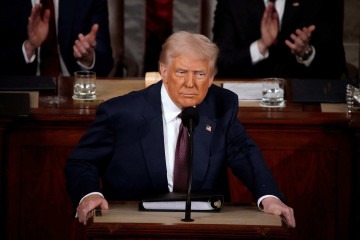  WASHINGTON, DC - MARCH 04: U.S. President Donald Trump addresses a joint session of Congress at the U.S. Capitol on March 04, 2025 in Washington, DC. President Trump was expected to address Congress on his early achievements of his presidency and his upcoming legislative agenda.   Andrew Harnik/Getty Images/AFP (Photo by Andrew Harnik / GETTY IMAGES NORTH AMERICA / Getty Images via AFP)
       -  (crédito:  Getty Images via AFP)