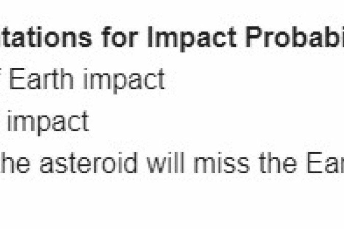 Cálculos atualizados sobre a probabilidade do asteroide 2024 YR 4 atingir a Terra em 2032