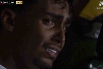Atacante do Palmeiras, Luighi ficou bastante abalado após atos racistas proferidos pela torcida do Cerro Porteño -  (crédito: Reprodução/Canal Goat)