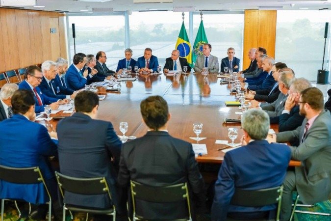 Geraldo Alckmin durante reunião para redução dos preços dos alimentos - (crédito: Platobr) Geraldo Alckmin durante reunião para redução dos preços dos alimentos - (crédito: Platobr)
