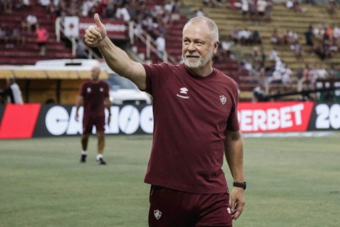 Mano cita que Fluminense subiu de produção nas últimas partidas e projeta final do Carioca - (crédito: - Foto: Lucas Merçon/Fluminense) Mano cita que Fluminense subiu de produção nas últimas partidas e projeta final do Carioca - (crédito: - Foto: Lucas Merçon/Fluminense)