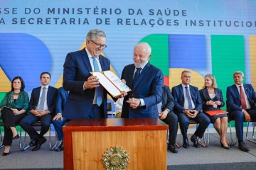 Presidente Luiz Inácio Lula da Silva (PT) estava presente na cerimônia de posse de Alexandre Padilha como ministro da Saúde -  (crédito: Ricardo Stuckert / PR)