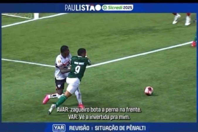 FPF divulga áudio do VAR de lance polêmico no Choque-Rei -  (crédito: Foto: Reprodução)
