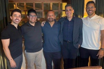 Entre os presentes estavam Caio Carneiro, Neymar Pai, Flávio Augusto e Joel Jota - (crédito: Divulgação) Entre os presentes estavam Caio Carneiro, Neymar Pai, Flávio Augusto e Joel Jota - (crédito: Divulgação)