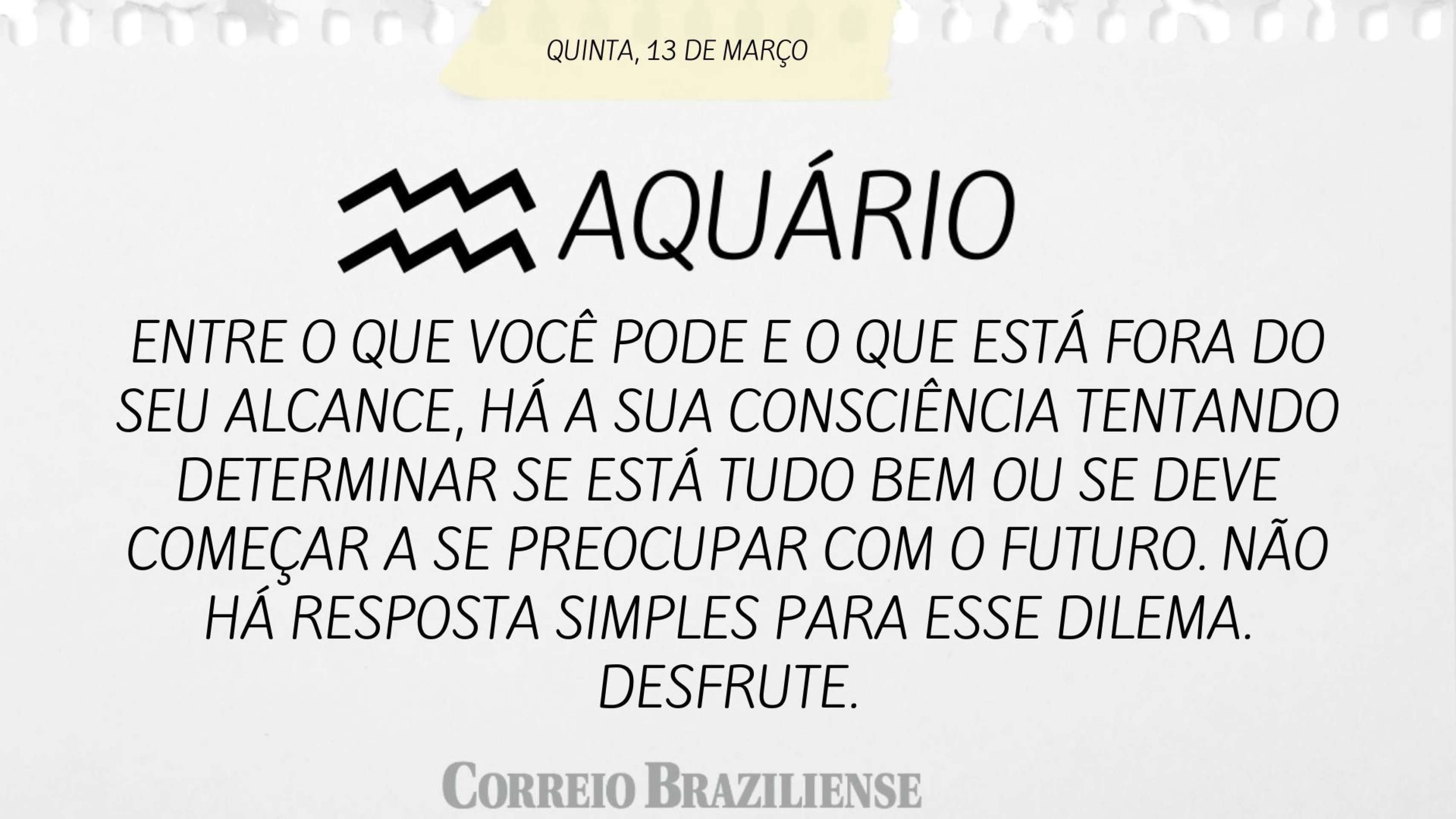 AQUÁRIO | 13 DE MARÇO