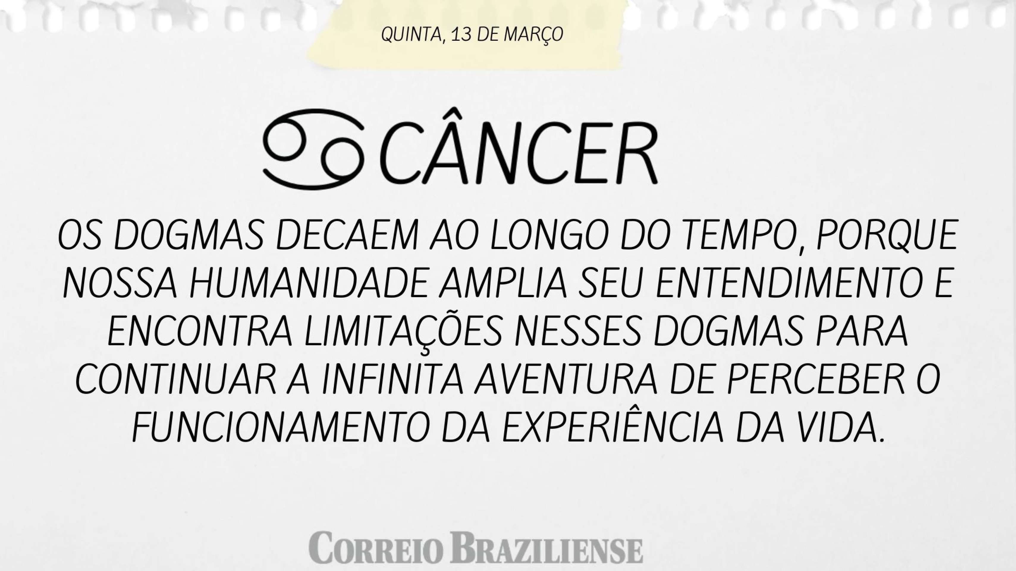 CÂNCER | 13 DE MARÇO
