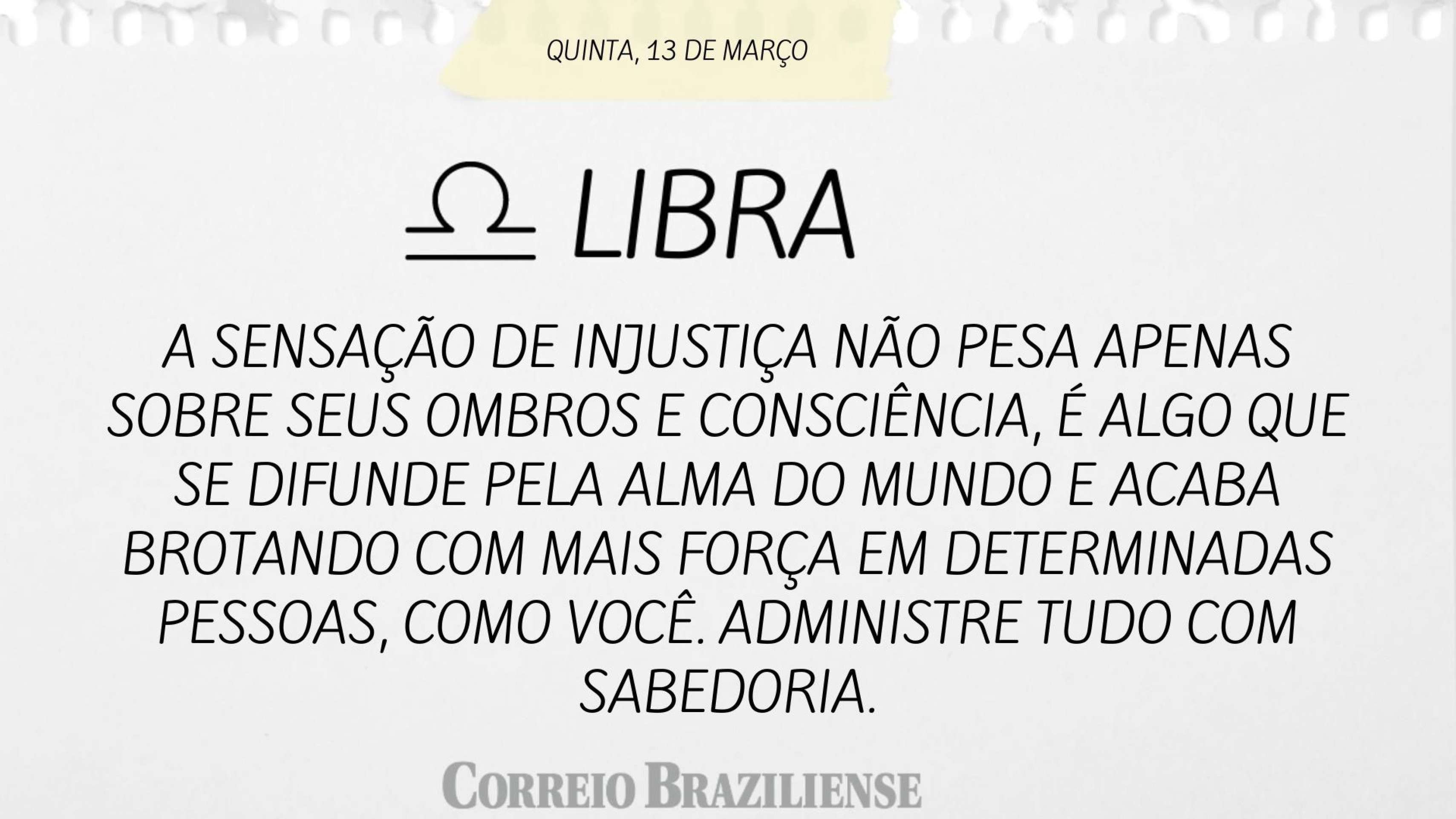 LIBRA | 13 DE MARÇO