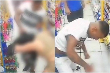 Um homem de 21 anos foi preso em flagrante por violência doméstica e lesão corporal após agredir a namorada com vários socos em um mercado no centro de São Paulo -  (crédito: Reprodução/Redes sociais)