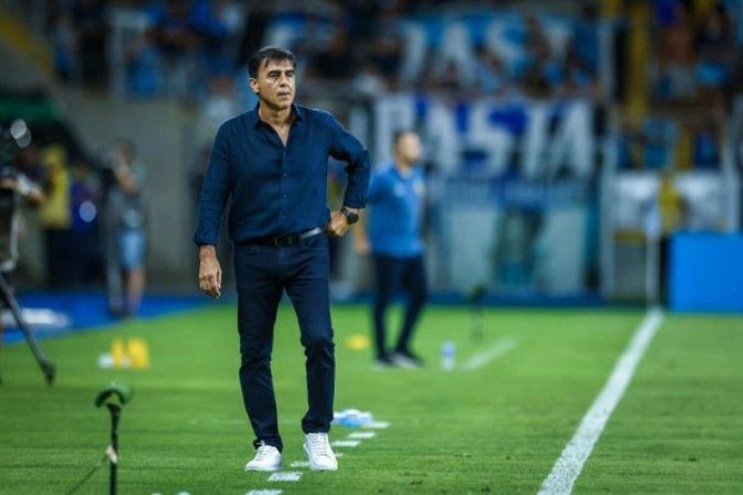 Mesmo depois de outro rendimento abaixo das expectativas, Quinteros pediu paciência por uma evolução do Grêmio - (crédito: Foto: Lucas Uebel / Grêmio FBPA) Mesmo depois de outro rendimento abaixo das expectativas, Quinteros pediu paciência por uma evolução do Grêmio - (crédito: Foto: Lucas Uebel / Grêmio FBPA)