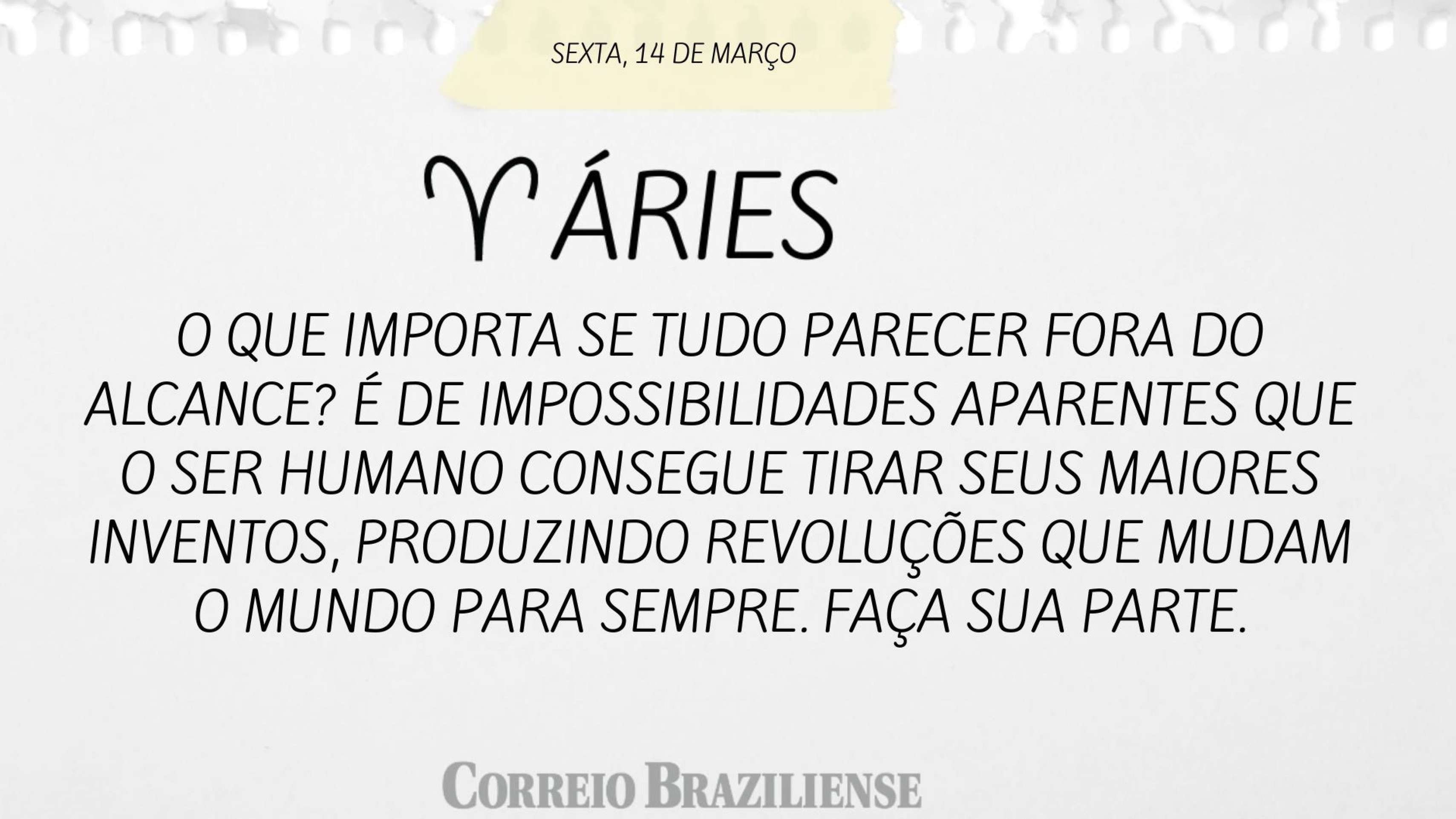 &Aacute;RIES | 14 DE MAR&Ccedil;O