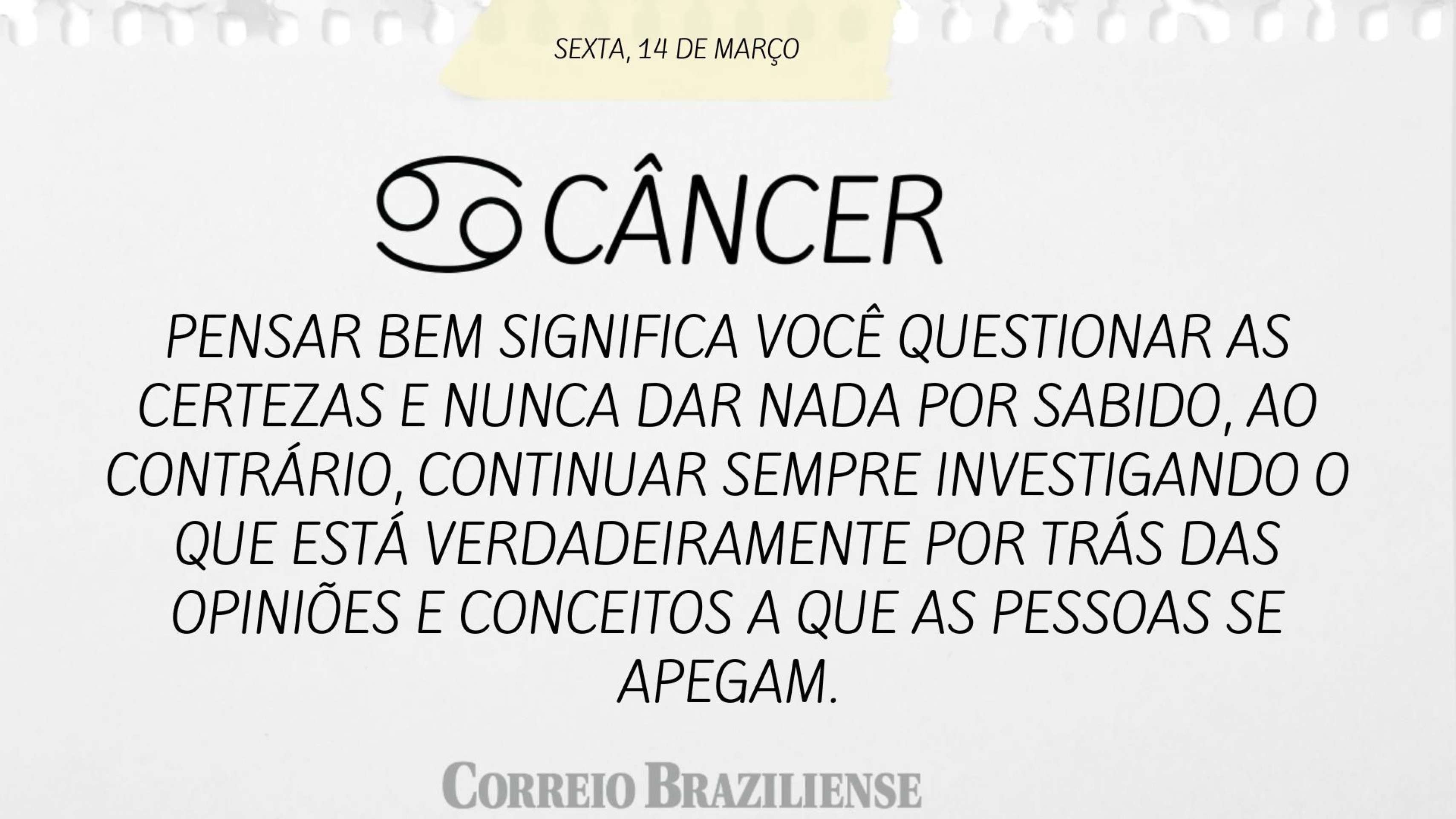 C&Acirc;NCER | 14 DE MAR&Ccedil;O