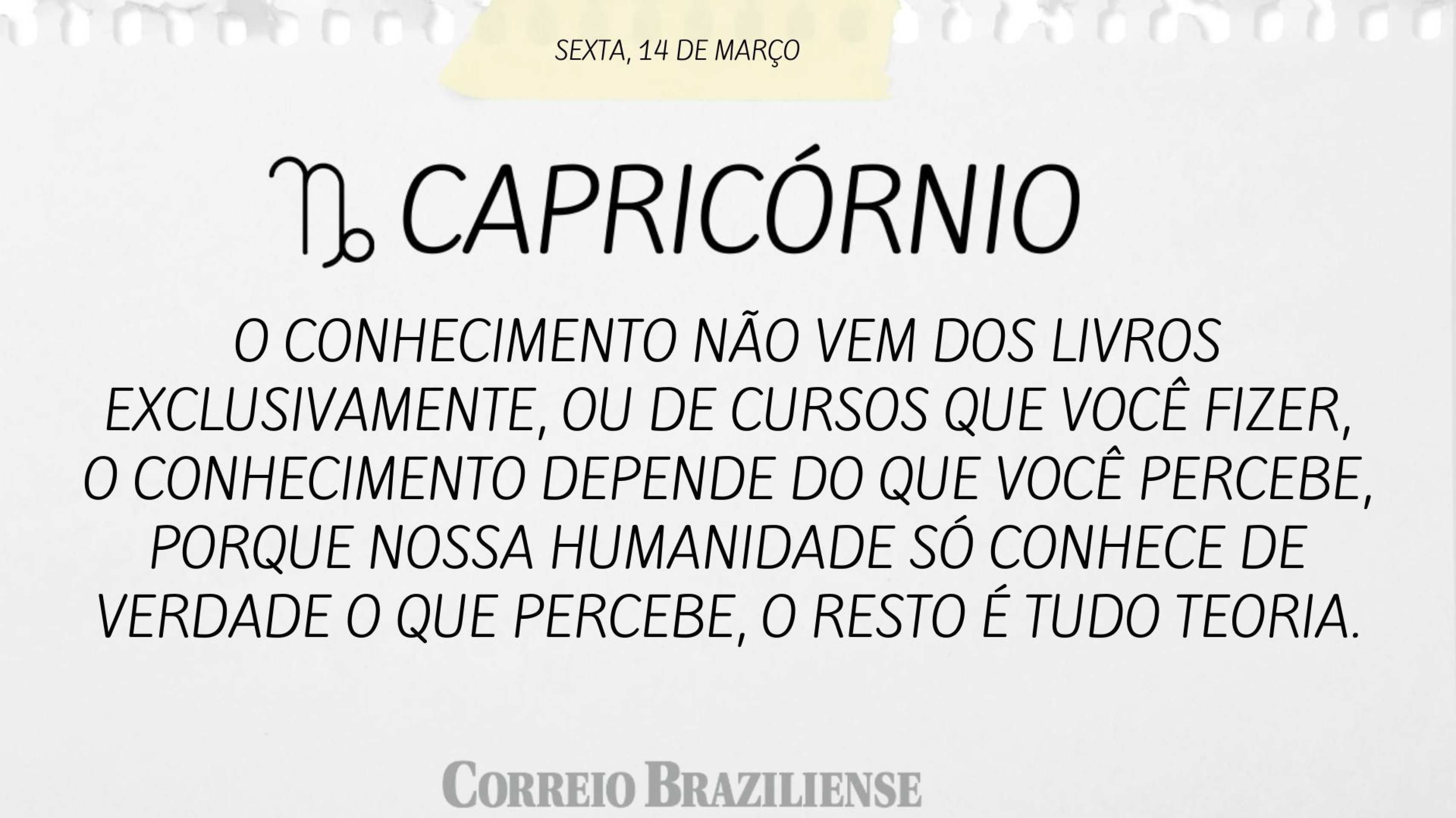 CAPRIC&Oacute;RNIO | 14 DE MAR&Ccedil;O