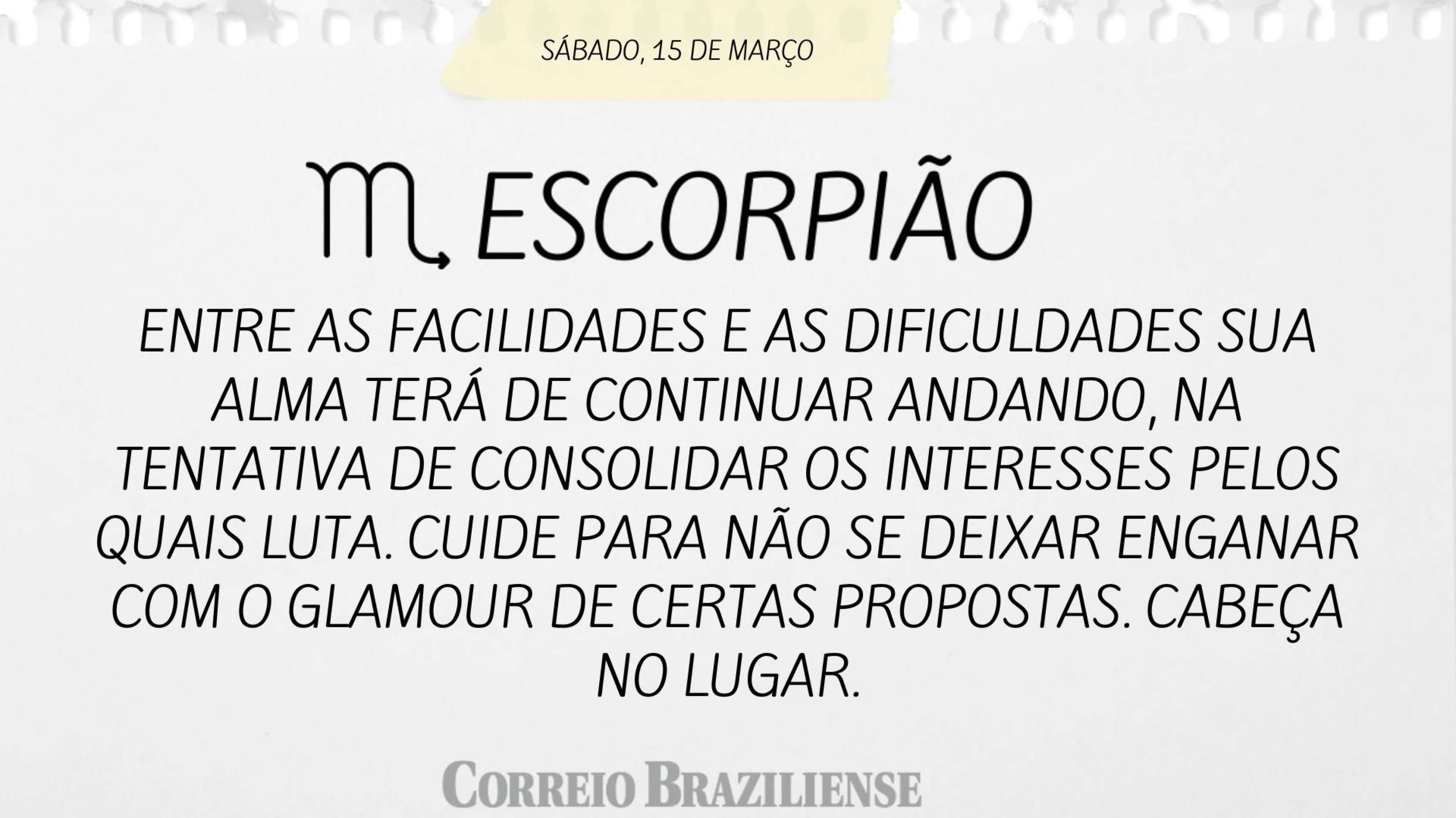 ESCORPI&Atilde;O | 15 DE MAR&Ccedil;O