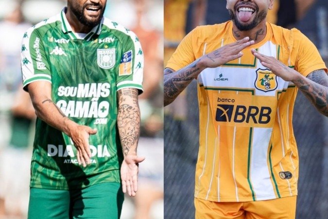 O ex-Palmeiras Luan e o ex-Corinthians Dentinho se enfrentaram nas semifinais do Paulistão de 2011 - (crédito: Mateus Dutra - Lucas Rodrigues/Brasiliense FC) O ex-Palmeiras Luan e o ex-Corinthians Dentinho se enfrentaram nas semifinais do Paulistão de 2011 - (crédito: Mateus Dutra - Lucas Rodrigues/Brasiliense FC)