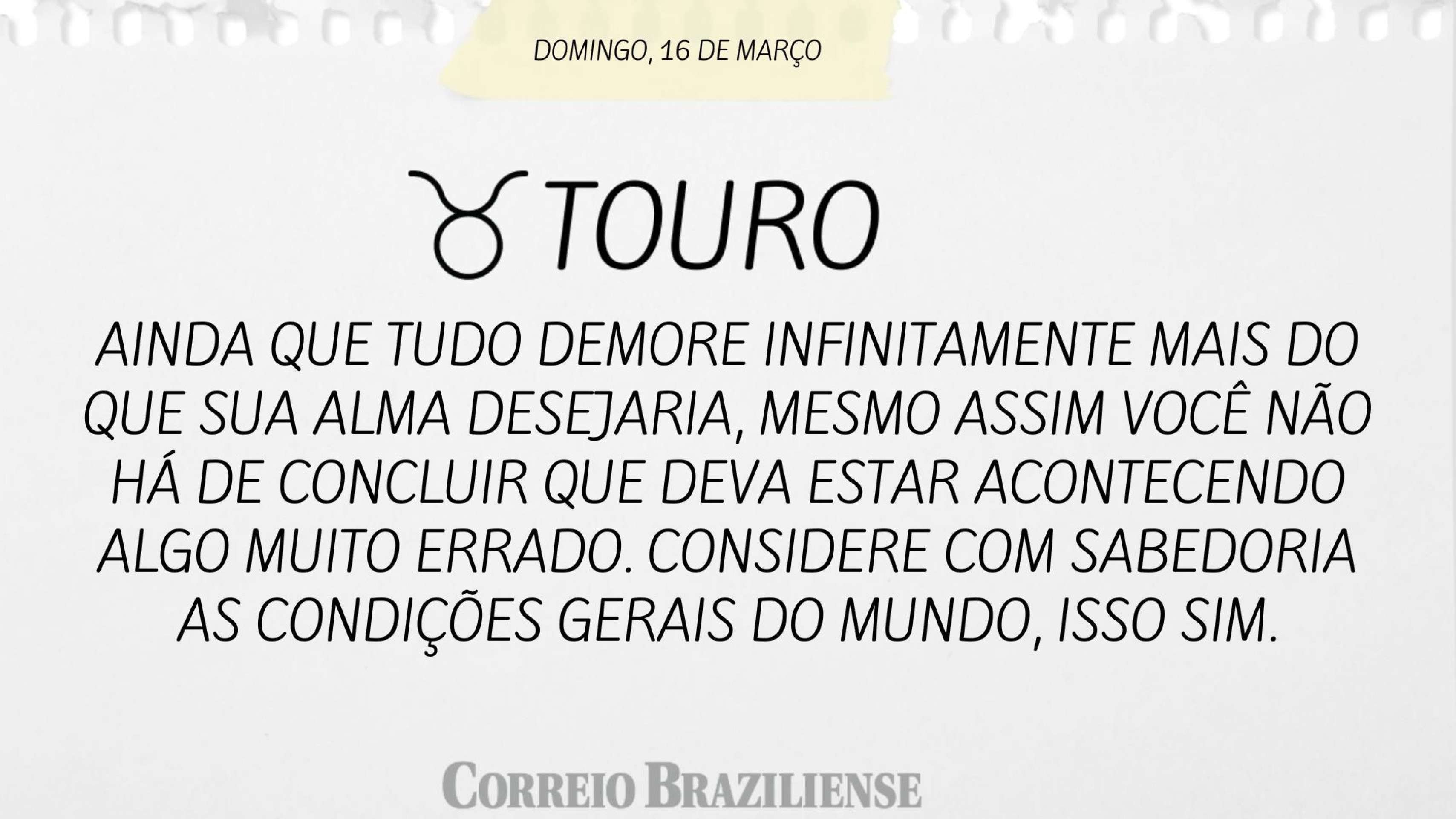 TOURO | 16 DE MARÇO