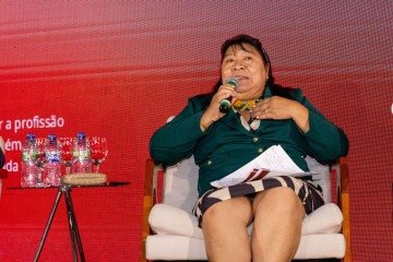 Joênia Wapichana, presidente da Funai, durante evento 'Democracia 40 anos: Conquistas, Dívidas e Desafios'
 -  (crédito: Mari Campos/CB/D.A. Press)
