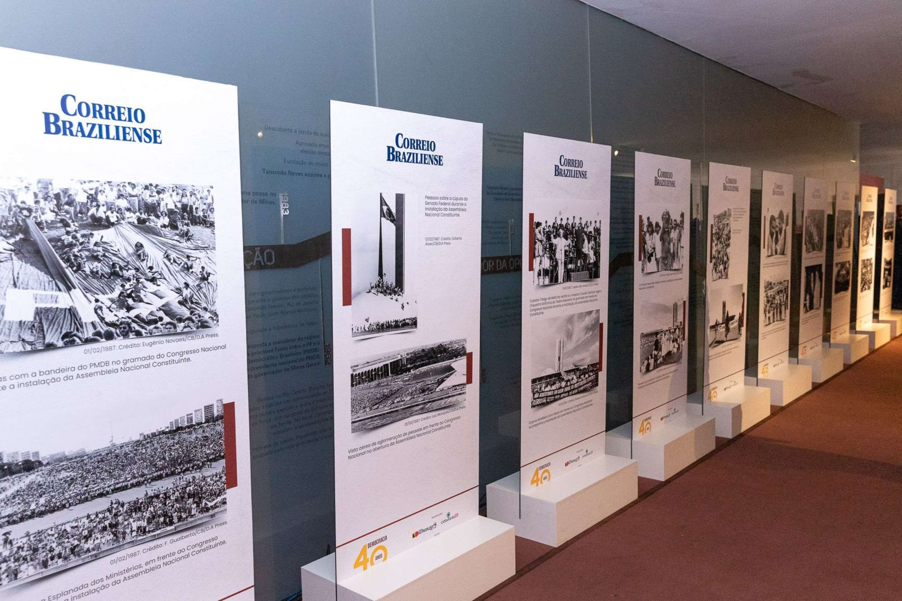 A exposição sobre democracia, organizada pelo Correio Braziliense - Evento Democracia 40 anos: Conquistas, Dívidas e Desafios