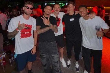 Jogadores do Flamengo comemoram mais um tÃ­tulo do Campeonato Carioca -  (crédito: - DivulgaÃ§Ã£o)