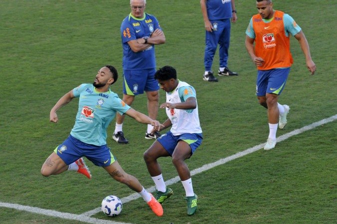 17/03/2025. Crédito: Minervino Júnior/CB/D.A Press. Brasil. Brasilia - DF. Treino da seleção Brasileira de futebol no estádio Bezerrão. - (crédito: Minervino Júnior/CB/D.A.Press) 17/03/2025. Crédito: Minervino Júnior/CB/D.A Press. Brasil. Brasilia - DF. Treino da seleção Brasileira de futebol no estádio Bezerrão. - (crédito: Minervino Júnior/CB/D.A.Press)
